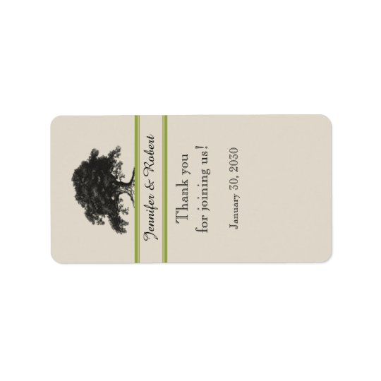 Oak Tree Plantation in Gree Wedding Lip Balm Label Address Label
