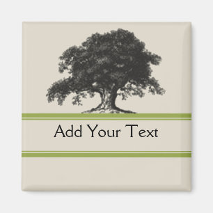 Oak Tree Plantation in Green Magnet