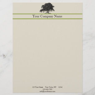 Oak Tree Plantation in Green Personalized Letterhead