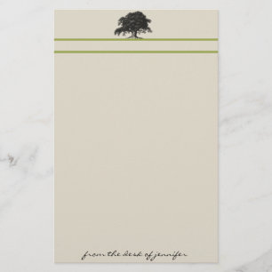 Oak Tree Plantation in Green Stationery