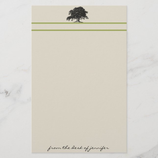Oak Tree Plantation in Green Stationery (Front)