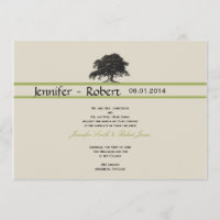 Oak Tree Plantation in Green Wedding Invitation