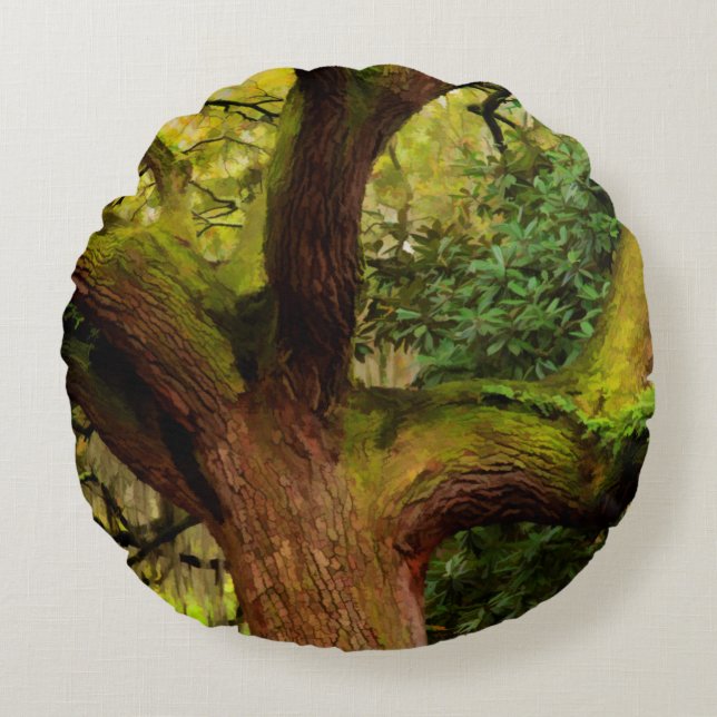Oak tree round cushion (Front)