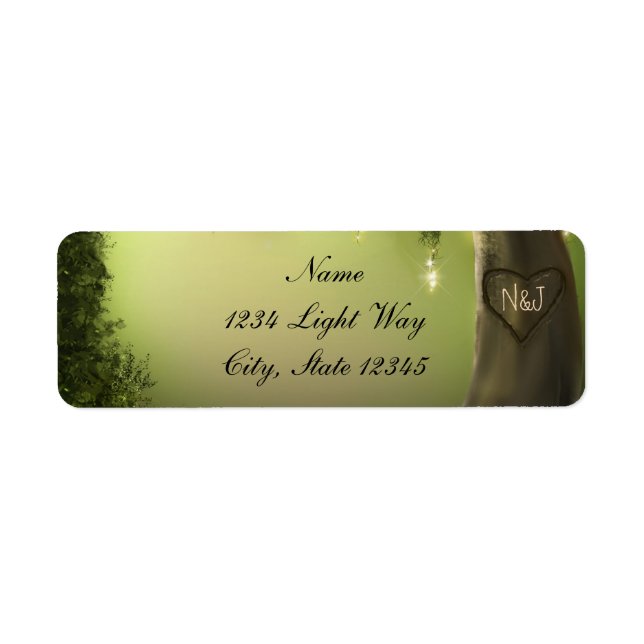 Oak Tree Rustic Enchanted Forest Garden Labels (Front)