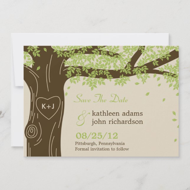 Oak Tree Save The Date Card (Front)