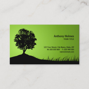 Oak Tree Silhouette business card