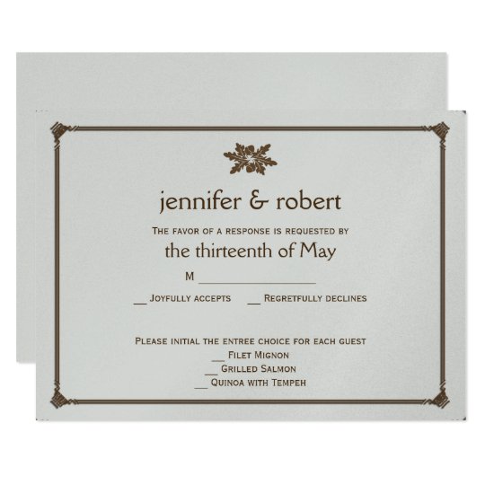 Oak Tree Sketch Wedding Response Card