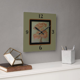 Oak Tree Square Wall Clock 