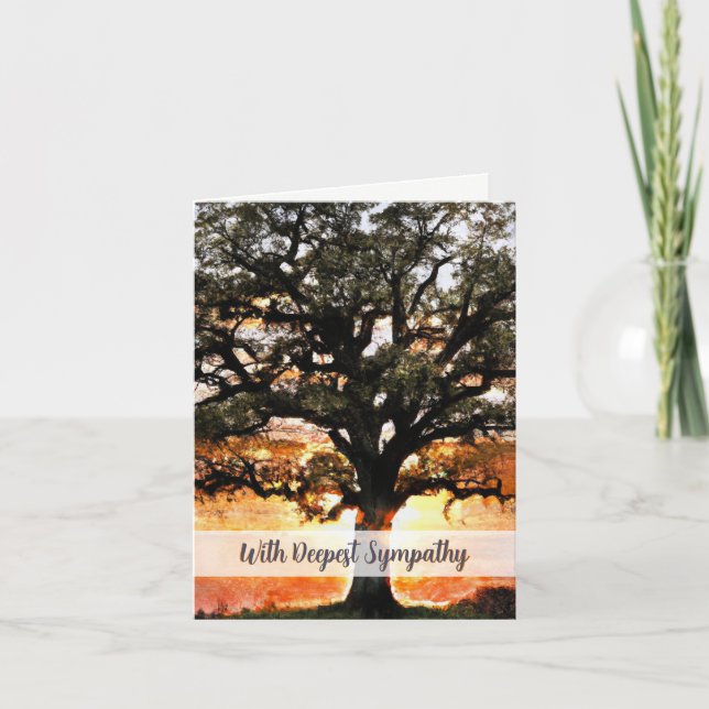 Oak Tree Sympathy Card (Front)