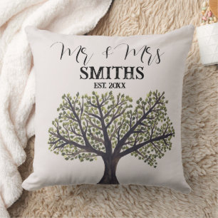 Oak Tree Watercolor Maple Vintage Autumn Cushion