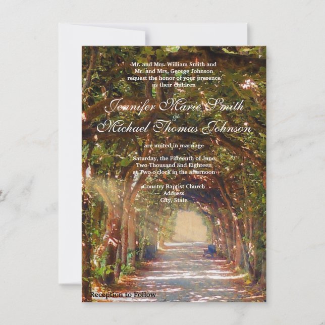Oak Tree Wedding Invitation (Front)