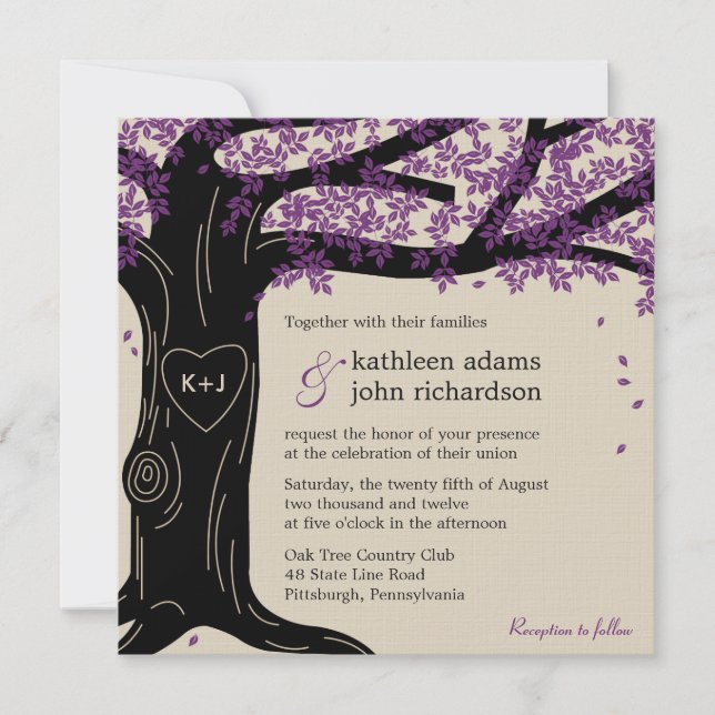 Oak Tree Wedding Invitation (Front)