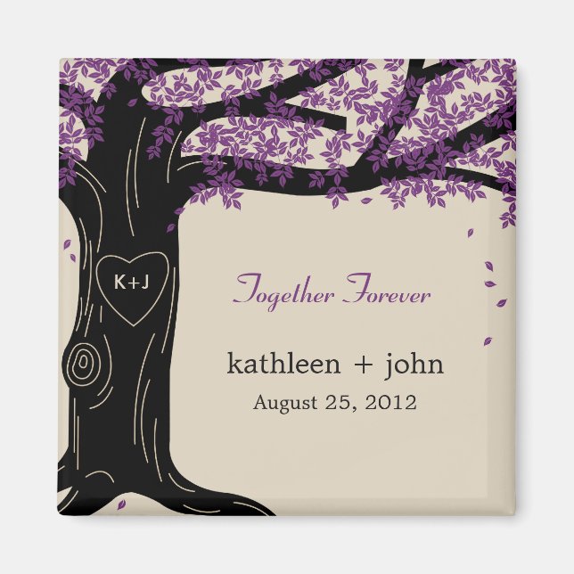 Oak Tree Wedding Magnet (Front)