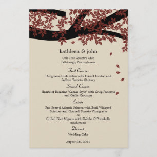 Oak Tree Wedding Menu Card