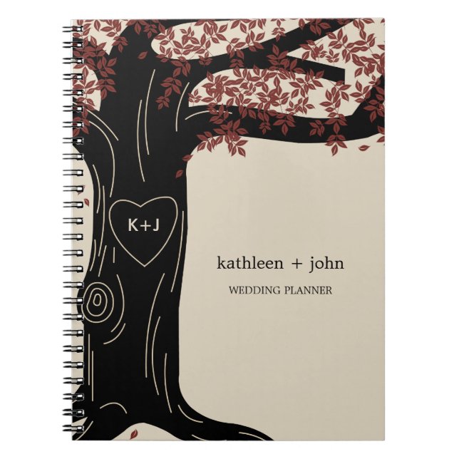 Oak Tree Wedding Planner Notebook - Red (Front)