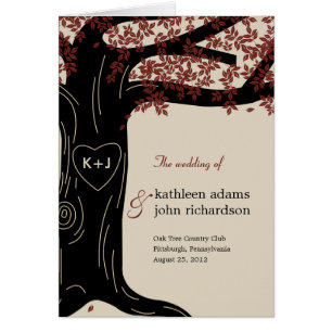 Oak Tree Wedding Program Card