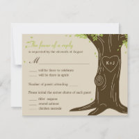 Oak Tree Wedding RSVP Card w/ Menu Selection