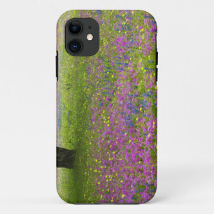 Oak Trees with field of Phlox, Blue Bonnets iPhone 11 Case
