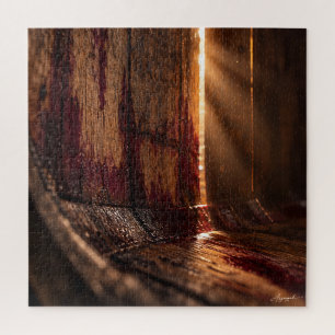 Oak Wine Barrel Light Macro Photography Jigsaw Puzzle