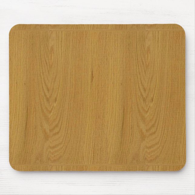 OAK WOOD finish buy BLANK blanc blanche + add TEXT Mouse Mat (Front)