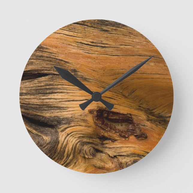 Oak Wood Round Wall Clock (Front)