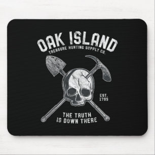 Oak Wood Skull Island Vintage Skull Templar Treasu Mouse Mat