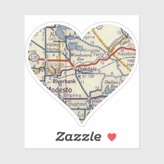 Oakdale California Vintage Map Zazzle.co.uk