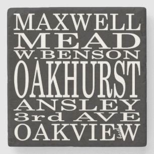 Oakhurst, Decatur Street Signs Marble Stone Coaste Coaster
