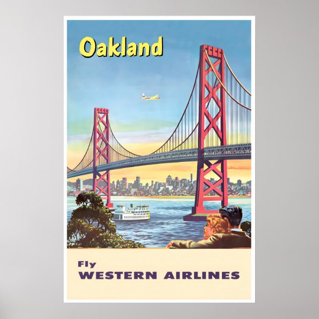 Oakland Art California Travel Poster Western Print (Front)
