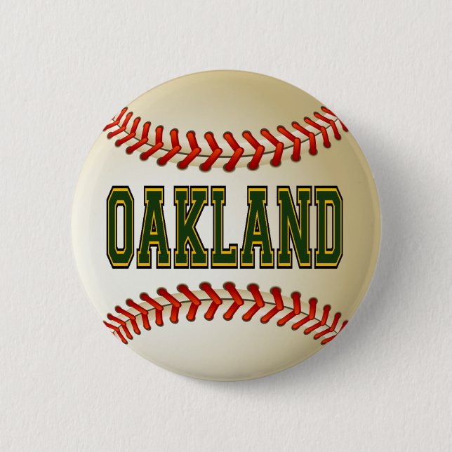 OAKLAND BASEBALL 6 CM ROUND BADGE (Front)