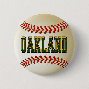 OAKLAND BASEBALL 6 CM ROUND BADGE