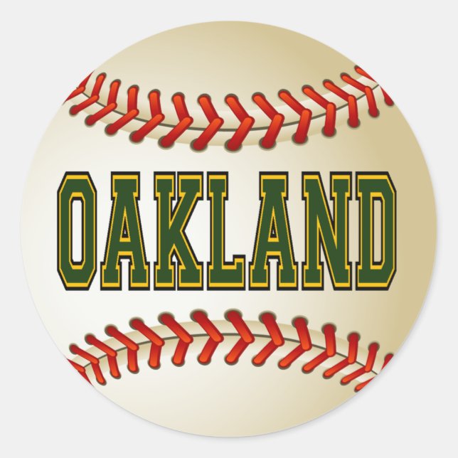 OAKLAND BASEBALL CLASSIC ROUND STICKER (Front)