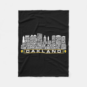 Oakland Baseball Team All Time Legends Oakland Cit Fleece Blanket