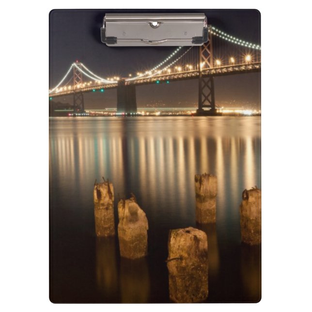 Oakland Bay Bridge night reflections. Clipboard (Front)