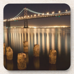 Oakland Bay Bridge night reflections. Coaster
