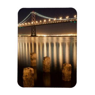 Oakland Bay Bridge night reflections. Magnet