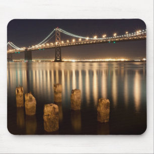 Oakland Bay Bridge night reflections. Mouse Mat