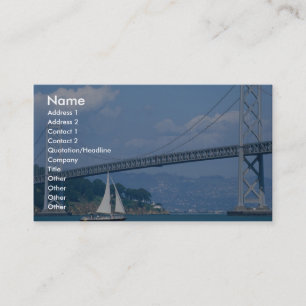Oakland Bay Bridge with sailboat, San Francisco, C Business Card