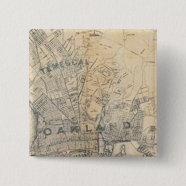 Oakland, Berkeley, Alameda 15 Cm Square Badge (Front)