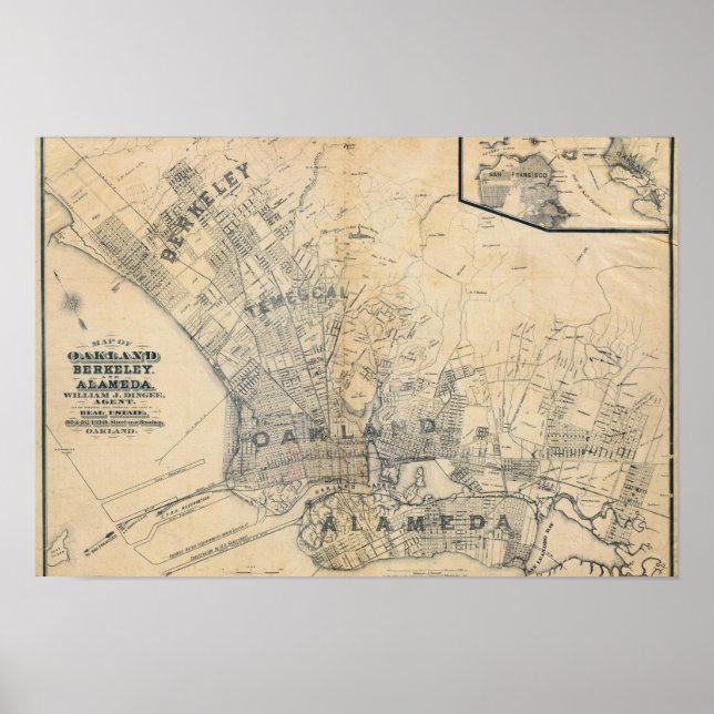 Oakland, Berkeley, Alameda Poster (Front)