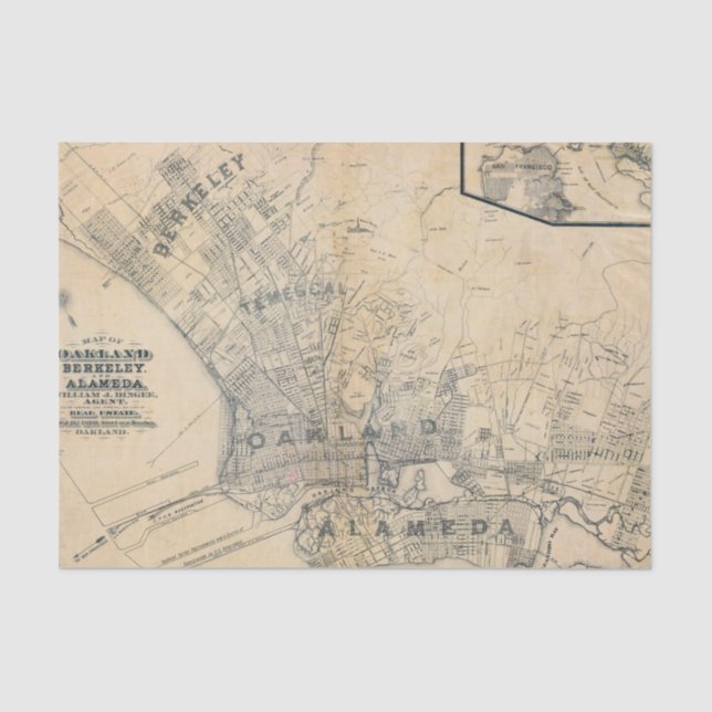 Oakland, Berkeley, Alameda Tissue Paper (Front)