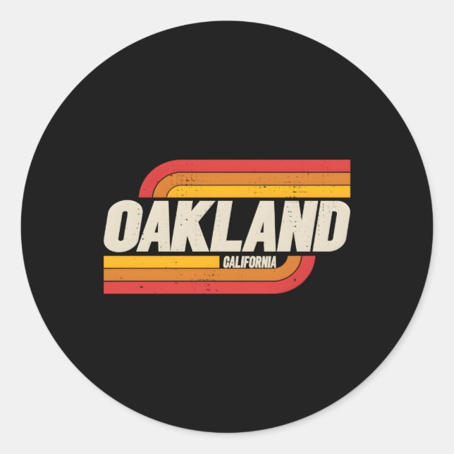 Oakland California Ca City Classic Round Sticker (Front)