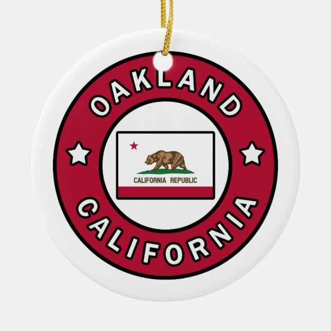 Oakland California Ceramic Tree Decoration (Front)