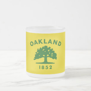 Oakland, California Flag Frosted Glass Coffee Mug