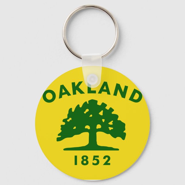 Oakland, California Flag Key Ring (Front)