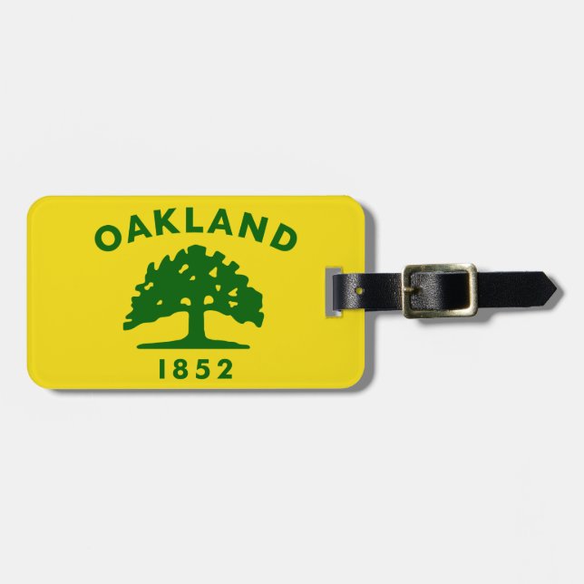 Oakland, California Flag Luggage Tag (Front Horizontal)