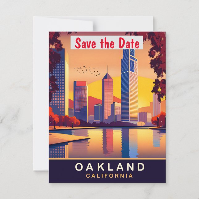 Oakland, California, Travel Postcard, Save The Date (Front)