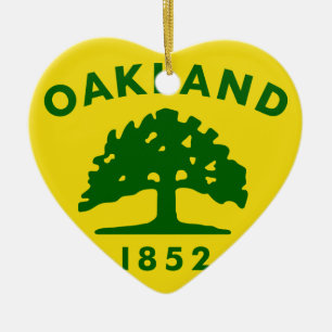 Oakland, California, United States flag Ceramic Tree Decoration