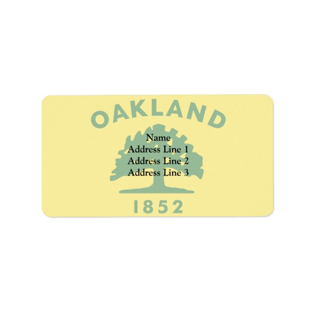 Oakland, California, United States flag Label (Front)
