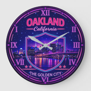 Oakland California Waterfront  Large Clock